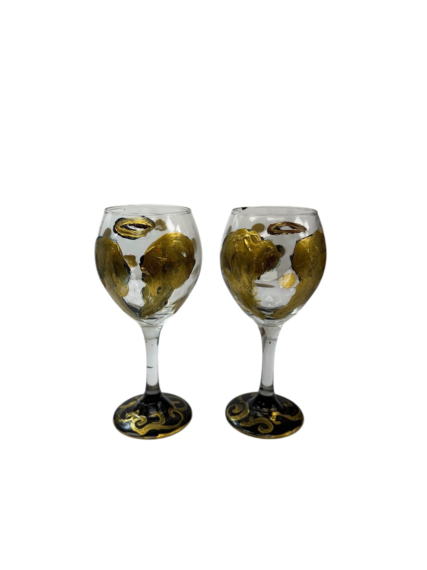 Copas de vino pintadas a mano de colores "P"