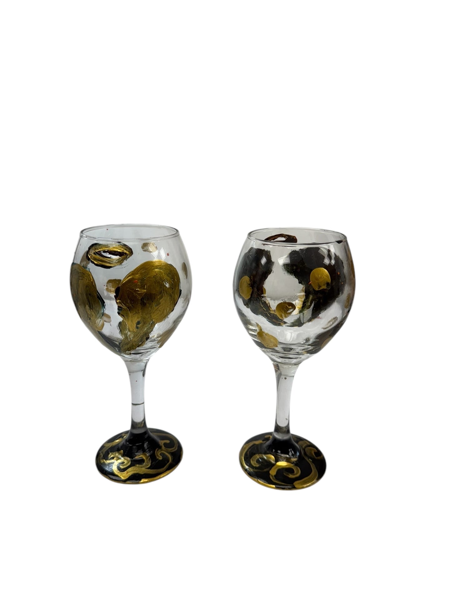 Copas de vino pintadas a mano de colores "P"