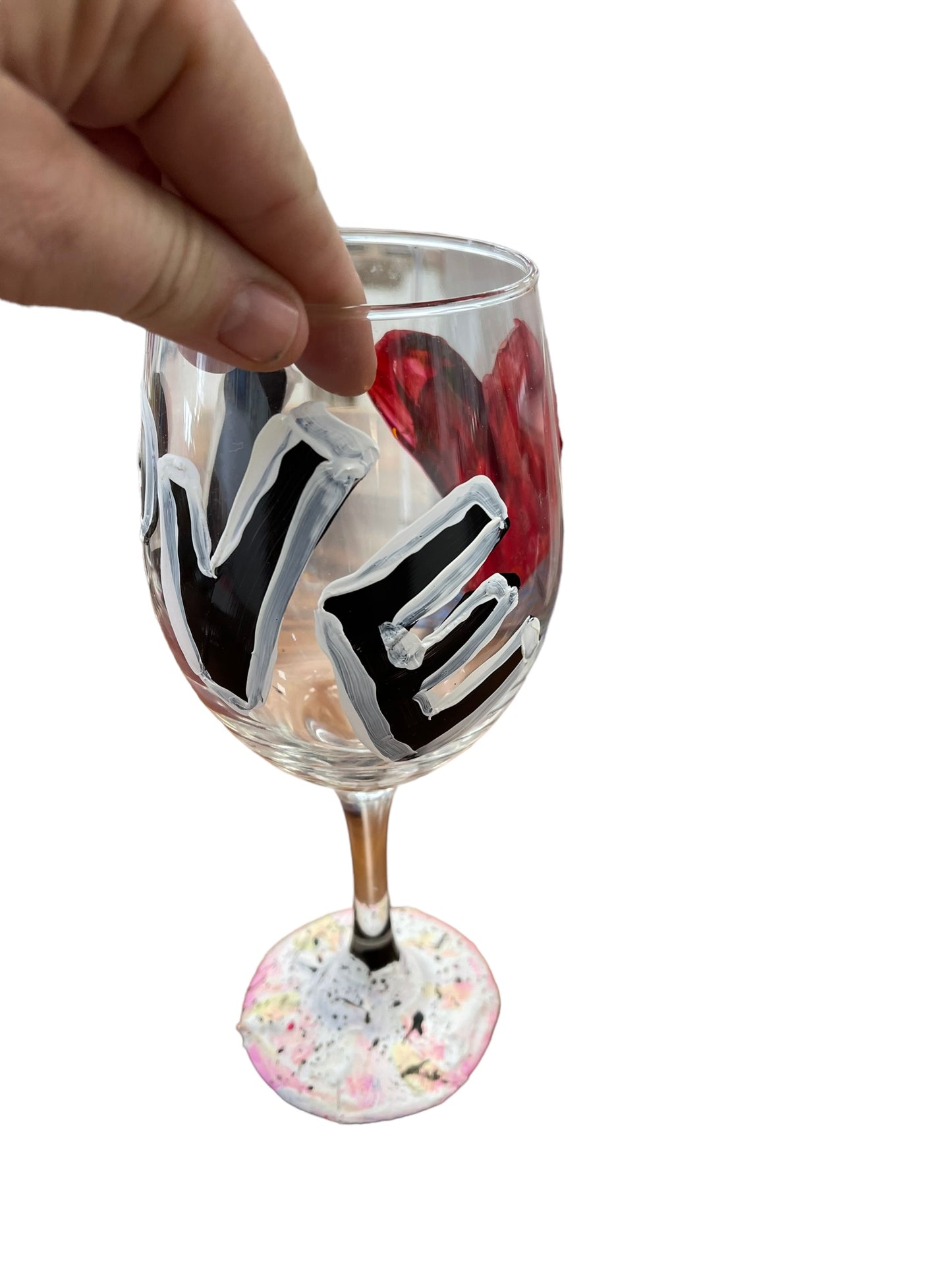 "R" Colorful Hand Painted Wine Glasses