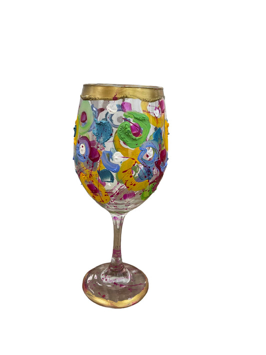 Copas de vino pintadas a mano de colores "F"