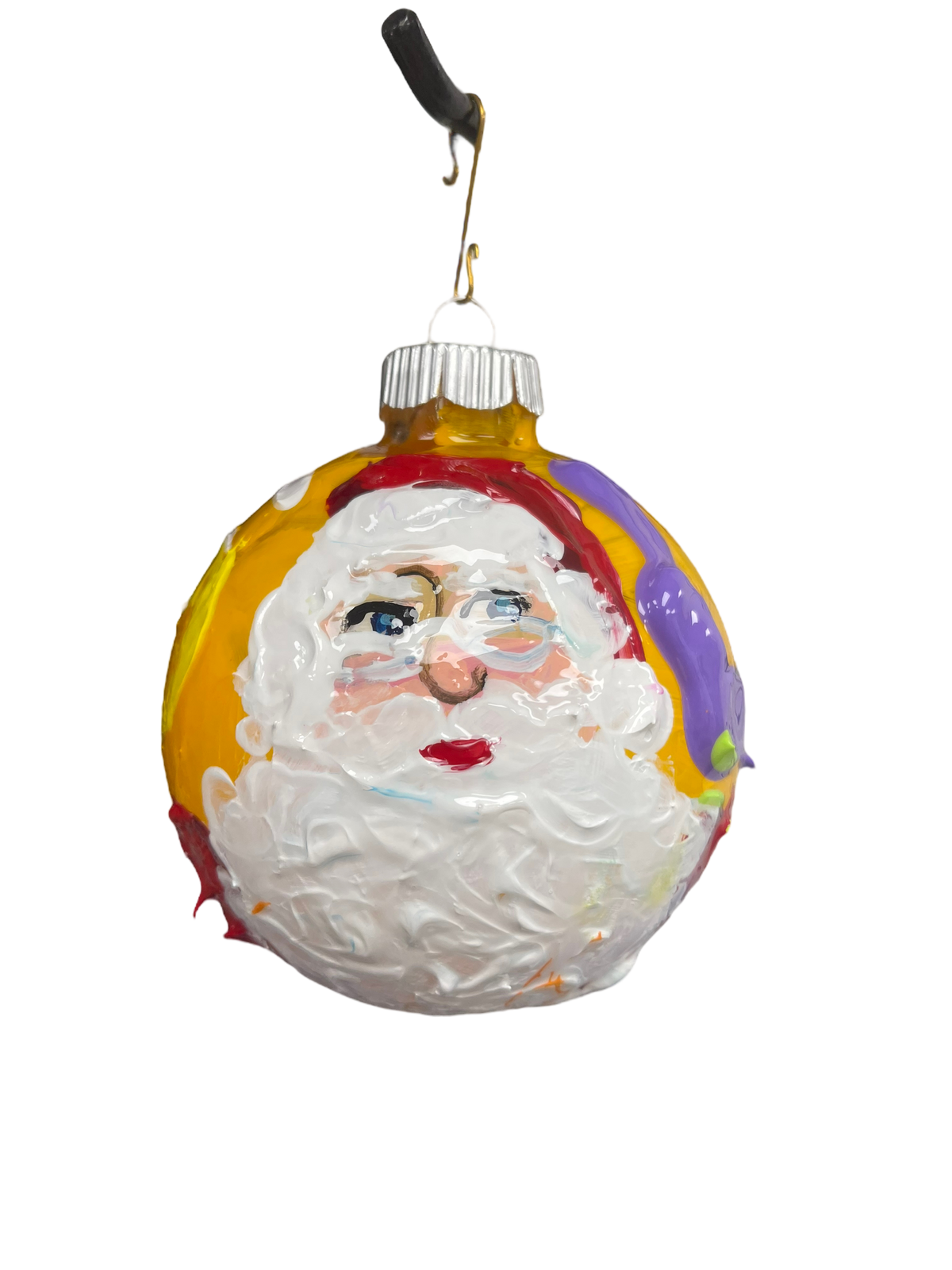 Hand-painted glass Christmas ornament I, 4.5 inch, by Tracee Gentry Matthews