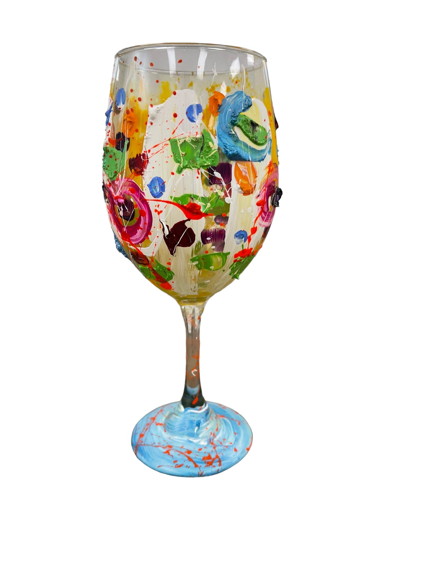 Copas de vino pintadas a mano de colores "A"