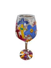 Load image into Gallery viewer, &quot;L&quot; Colorful Hand Painted Wine Glasses
