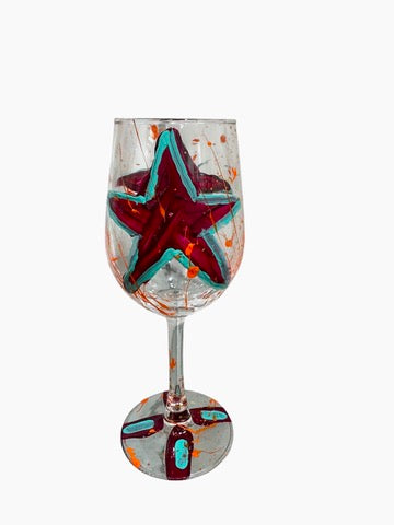 Copas de vino pintadas a mano de colores "P"