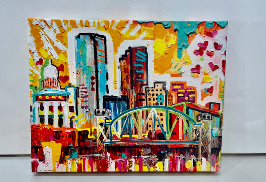 11" x 14" Dejé mi corazón en Little Rock - impresión sobre lienzo estirado 