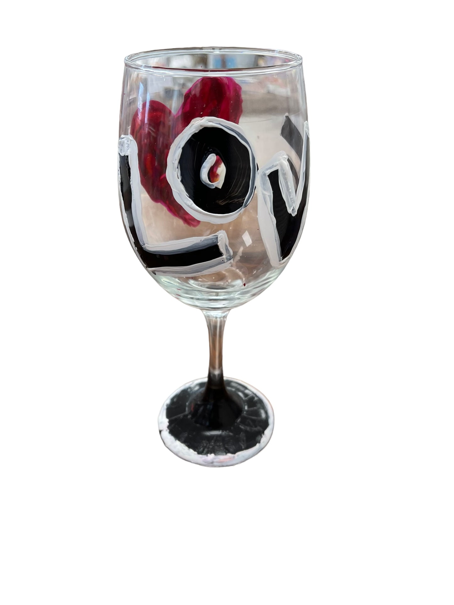 "N" Colorful Hand Painted Wine Glasses