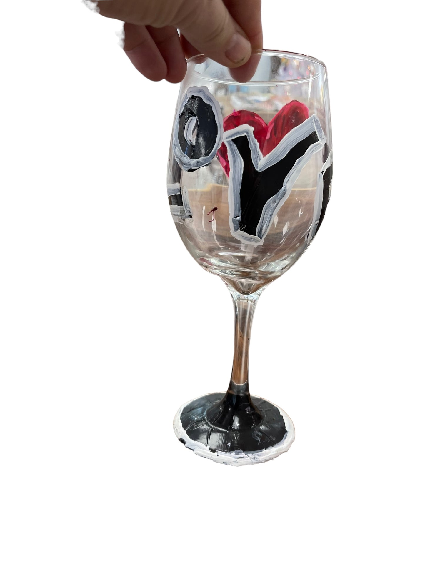 "P" Colorful Hand Painted Wine Glasses