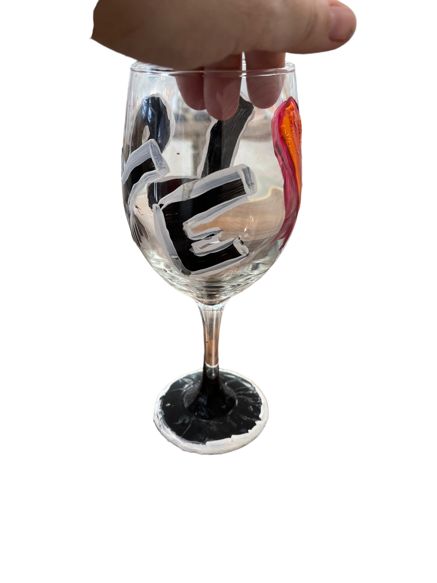 "P" Colorful Hand Painted Wine Glasses
