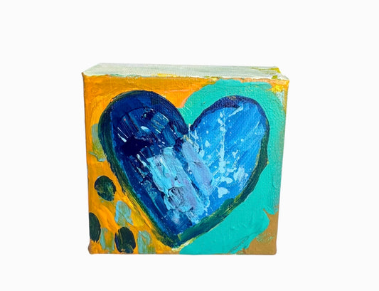 4"x4" Heart Painting