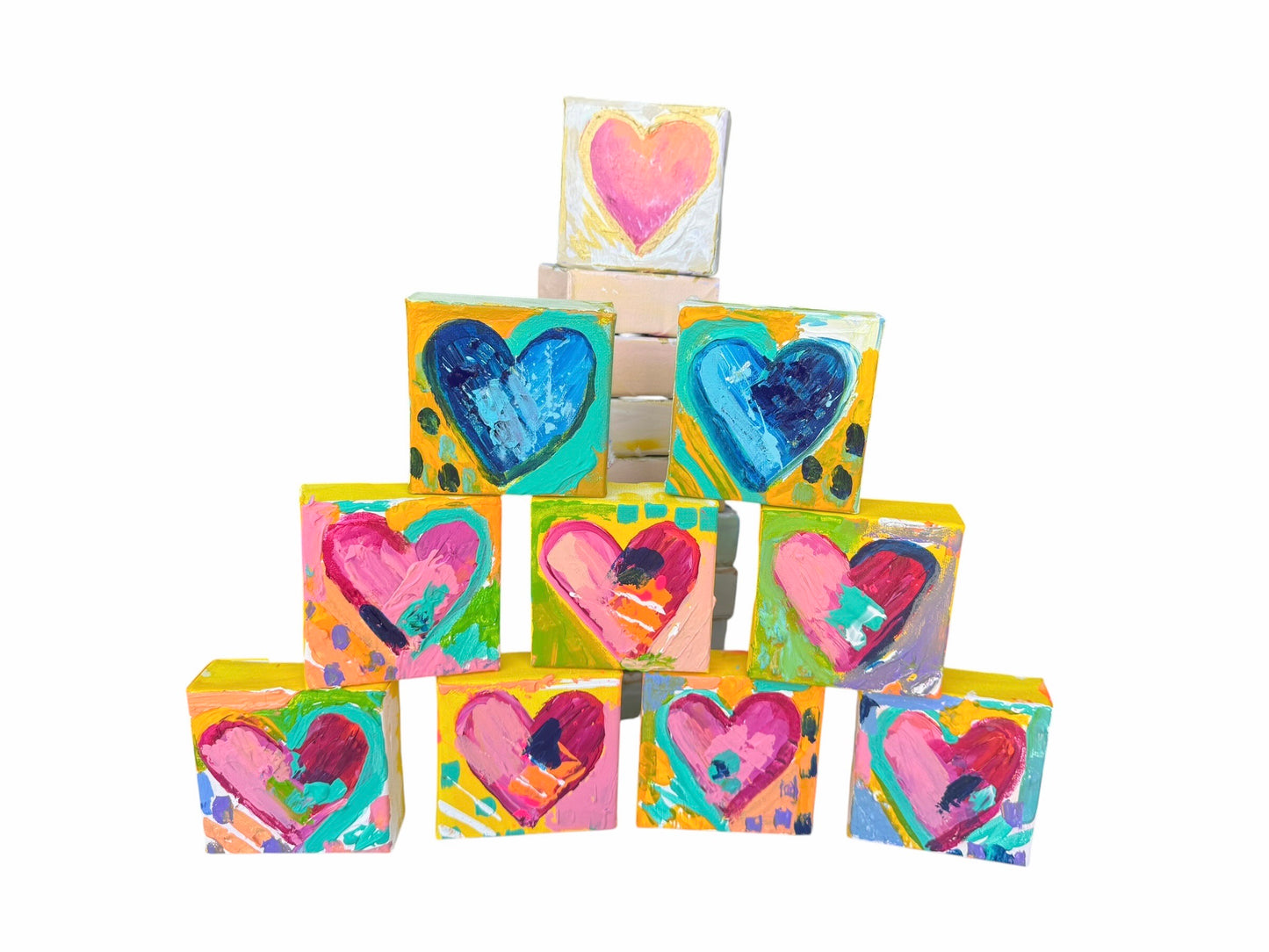 4"x4" Heart Painting
