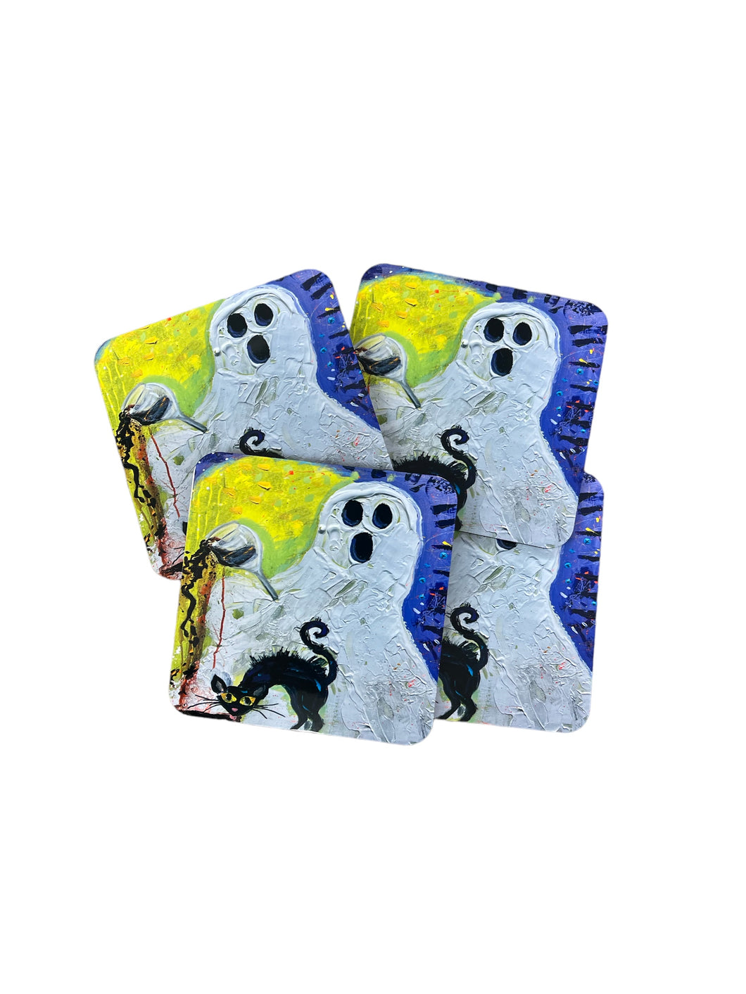 Halloween Ghost coasters set of 4