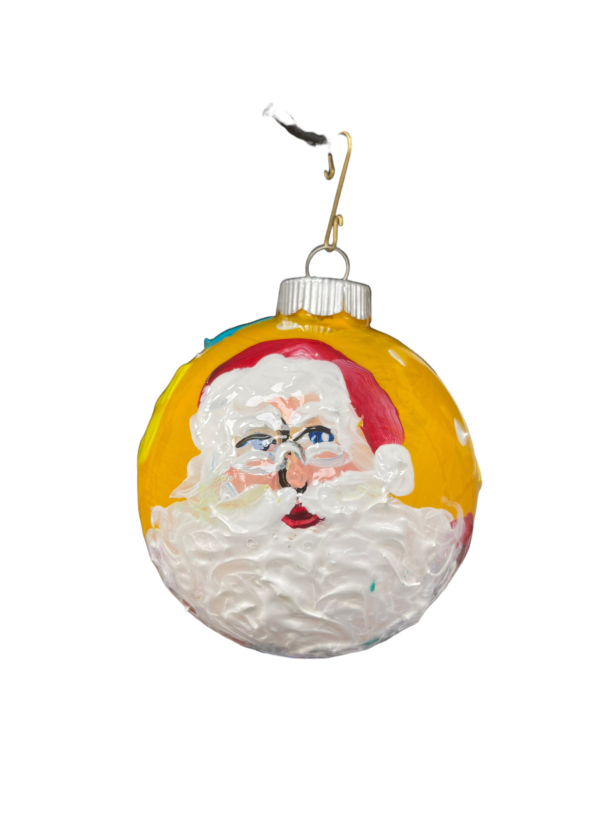 Hand-painted glass Christmas ornament AD, 4.5 inch, by Tracee Gentry Matthews