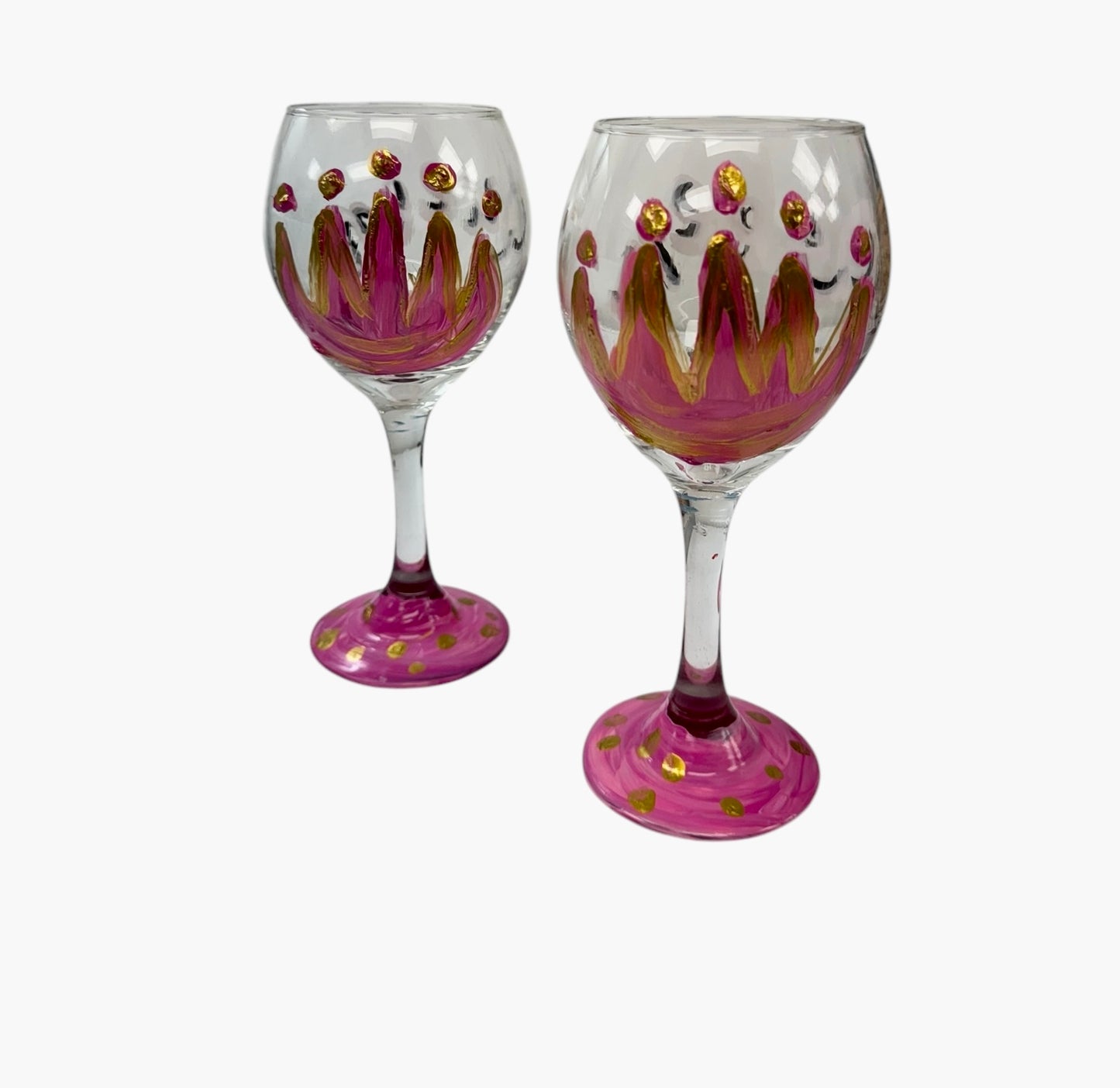 Copas de vino pintadas a mano de colores "P"