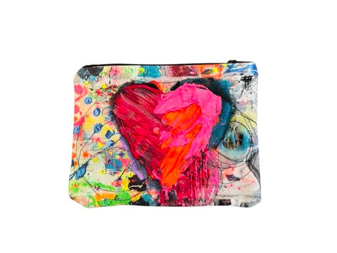 Red Pink Heart Stitched Bag ORIGINAL ONE OF A KIND