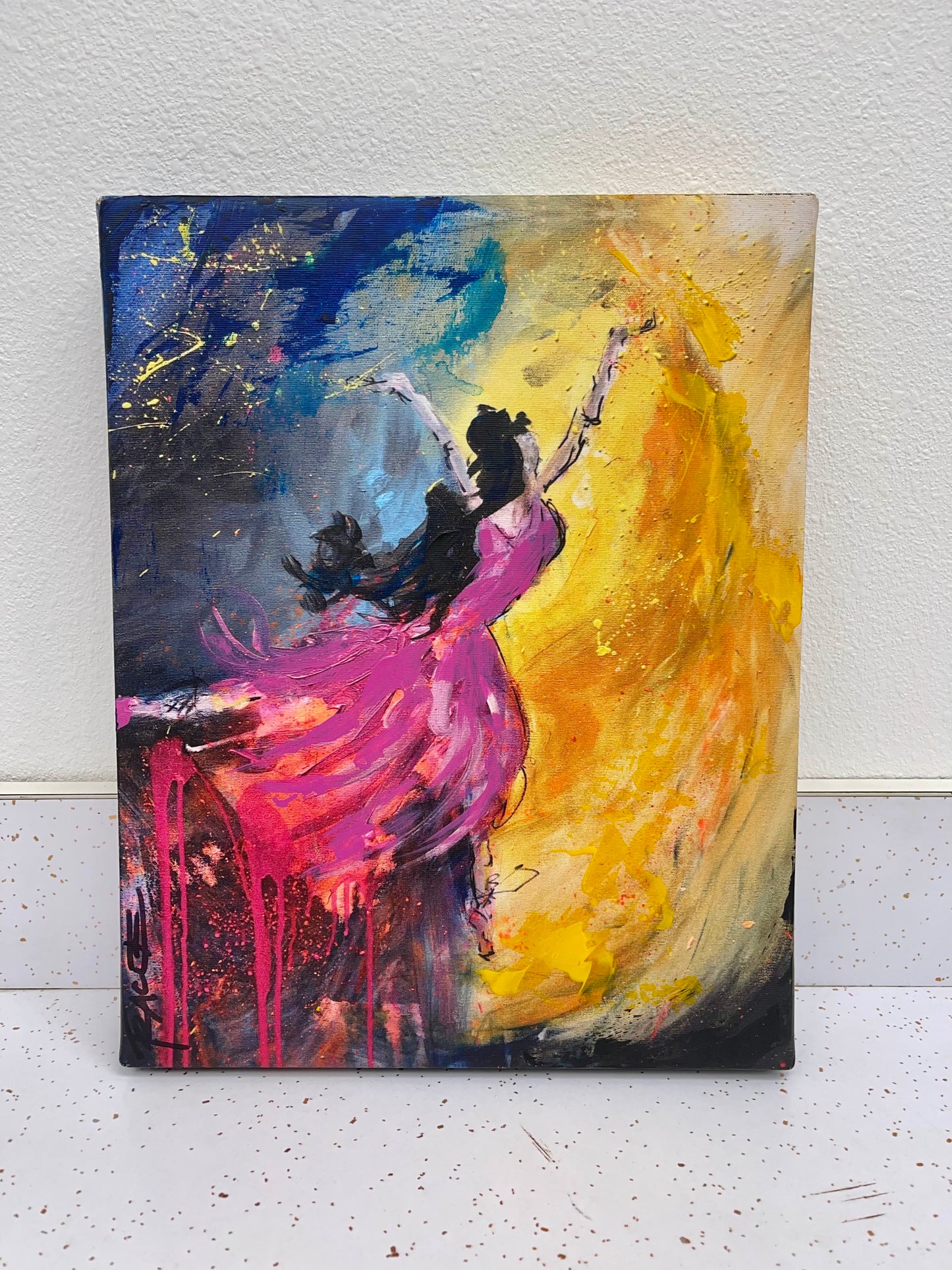 11"x14" I'm Sane In My Solitude Canvas Print with paint added