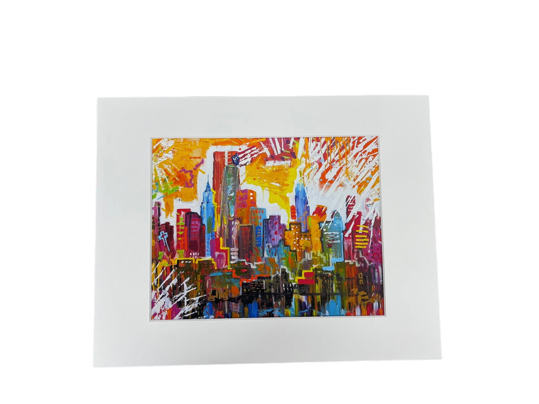 NYC canvas print with mat
