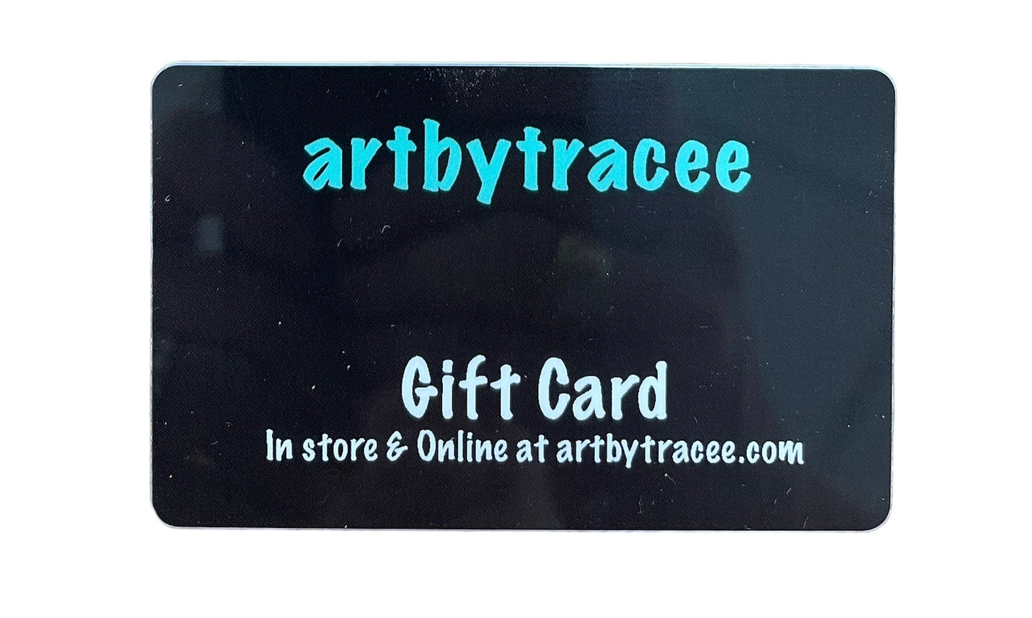 Tarjeta de regalo en tienda y en línea de Artbytracee