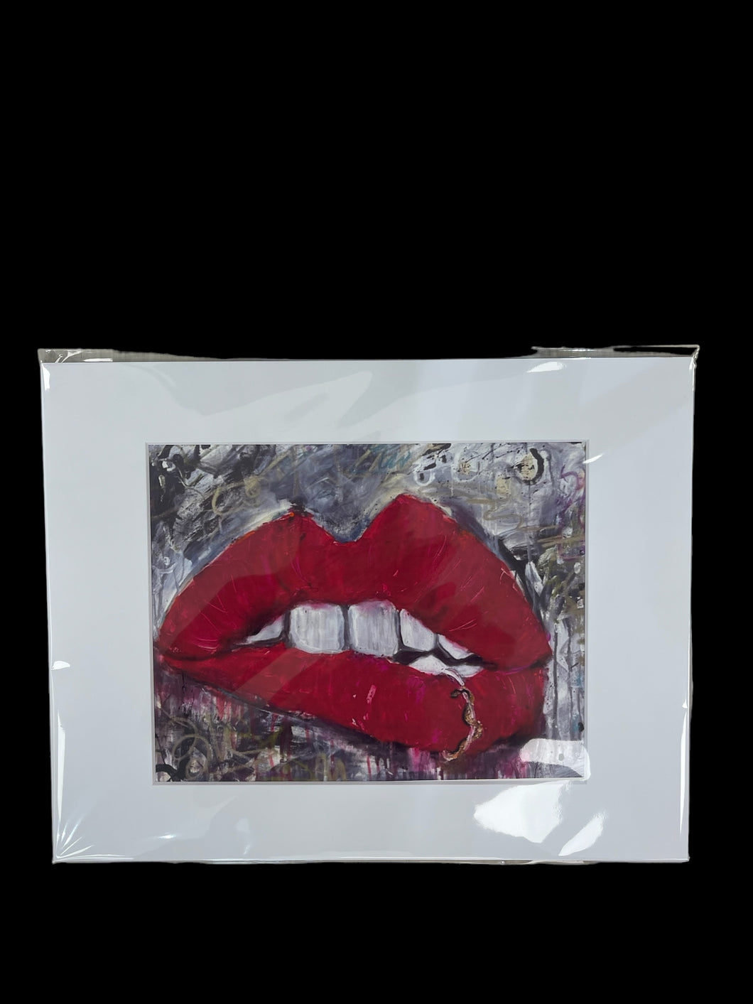 Timeless Red Lipstick canvas print with mat
