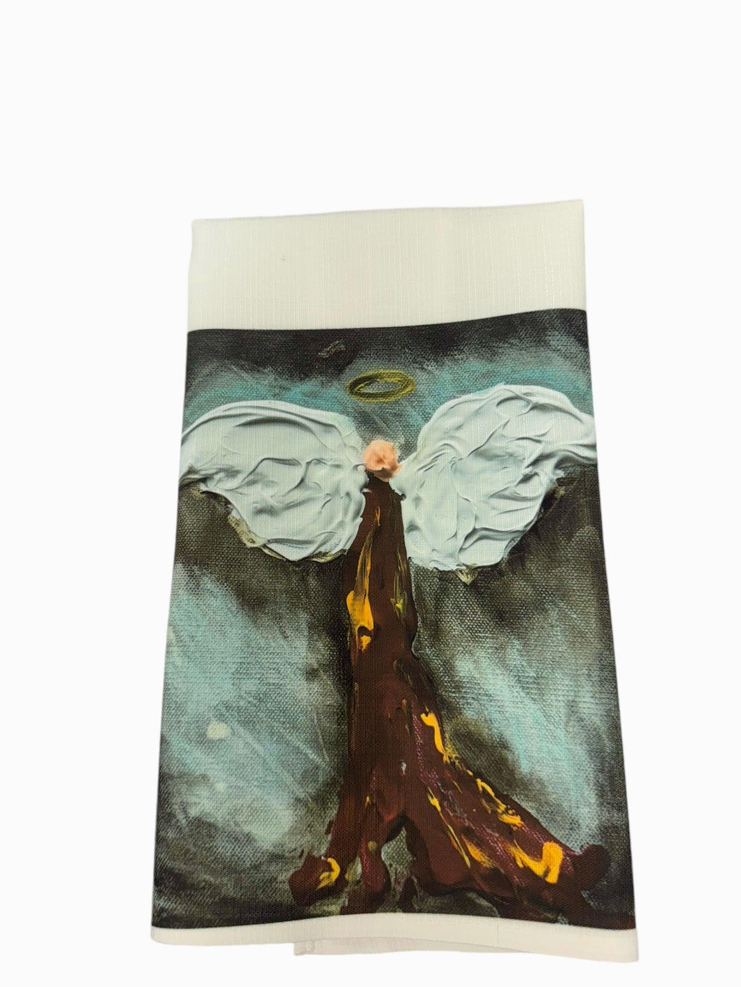 Tea Towel Angel Dk Bkg