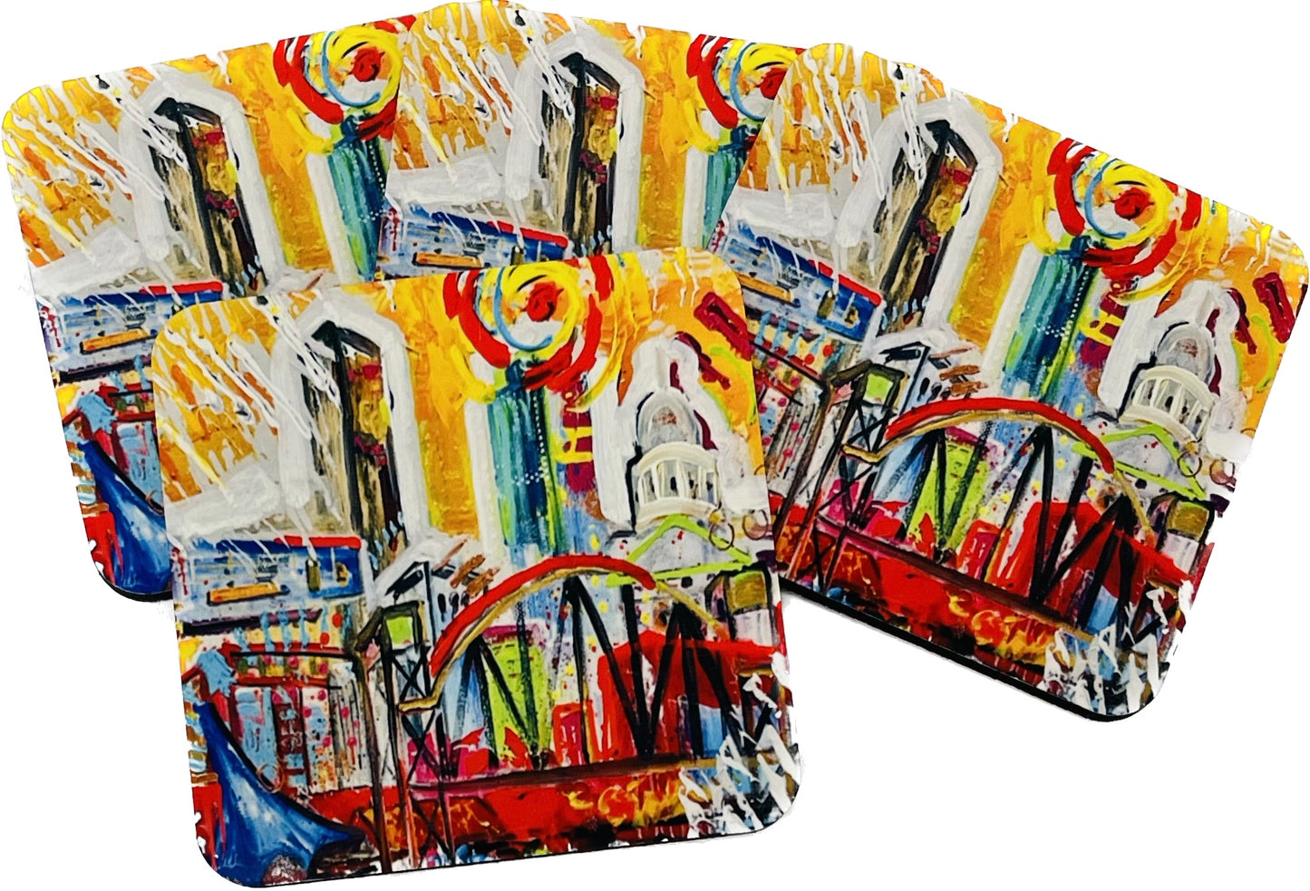 LIttle Rock Cityscape  coasters set of 4