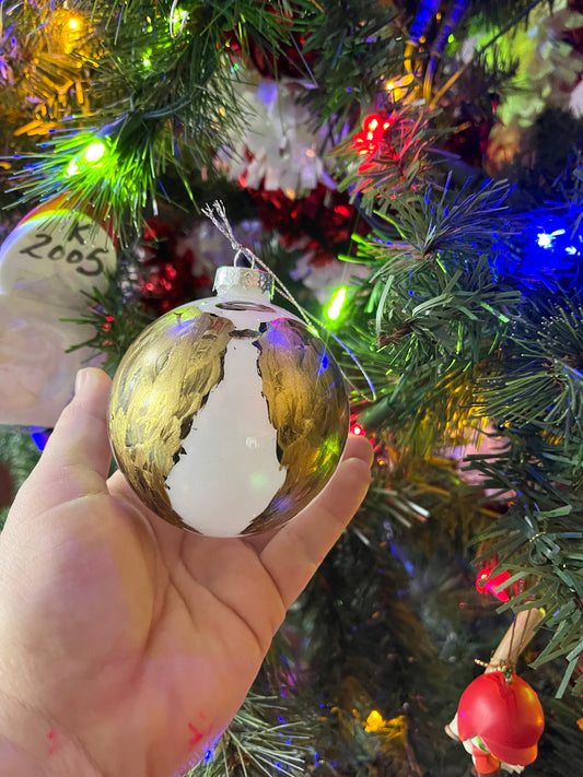 Hand-painted glass Christmas ornament by Tracee Gentry Matthews