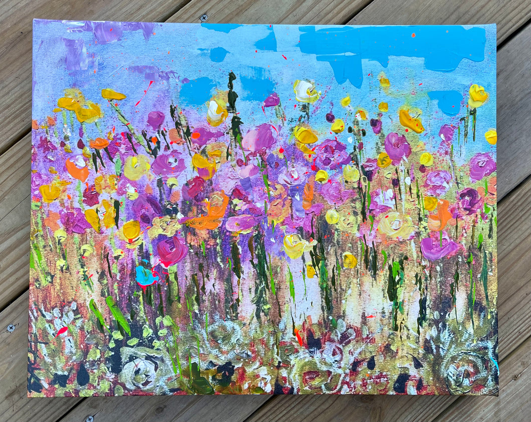 Flower Garden Stretched Canvas Print 16