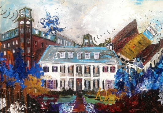 Kappa House that hangs in the Kappa House at The University of Arkansas in Fayetteville