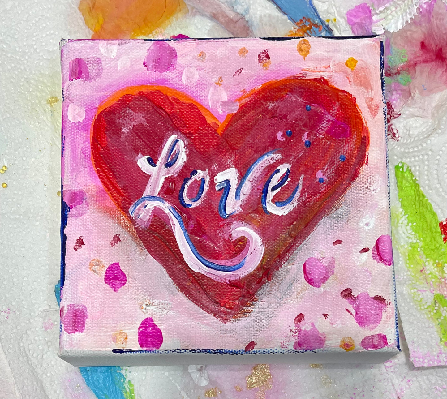 6"x6" Love Heart Painting