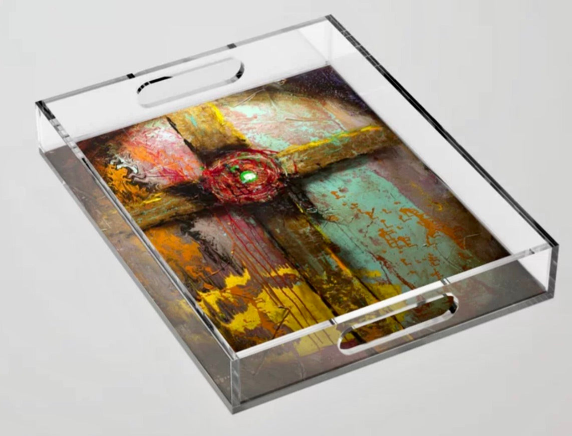 Acrylic Tray with Cross