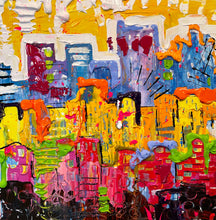 Ladda upp bild till gallerivisning, 20&quot;x20&quot; Colorful City with super THICK PAINT
