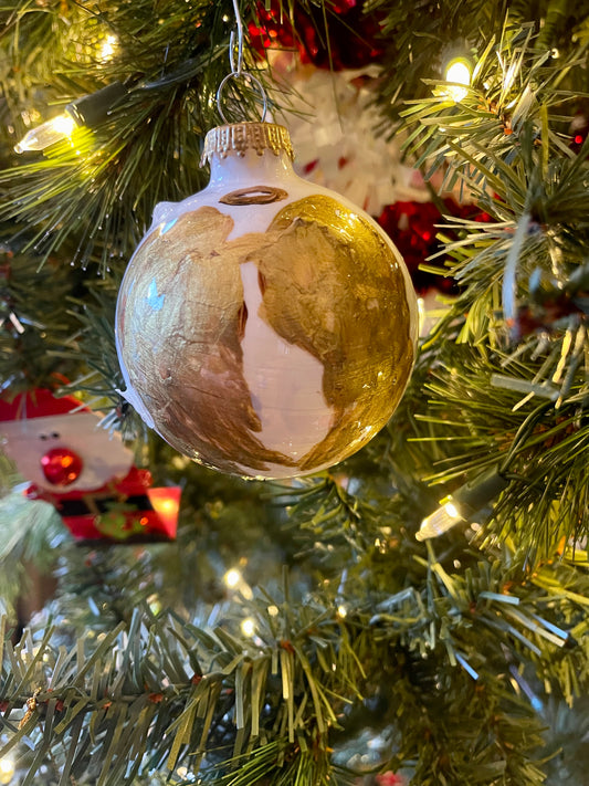 Hand-painted glass Christmas ornament by Tracee Gentry Matthews