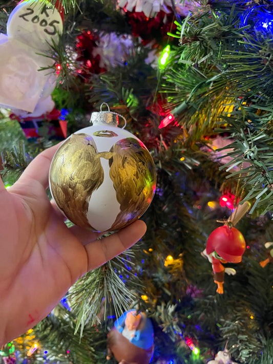 Hand-painted glass Christmas ornament by Tracee Gentry Matthews