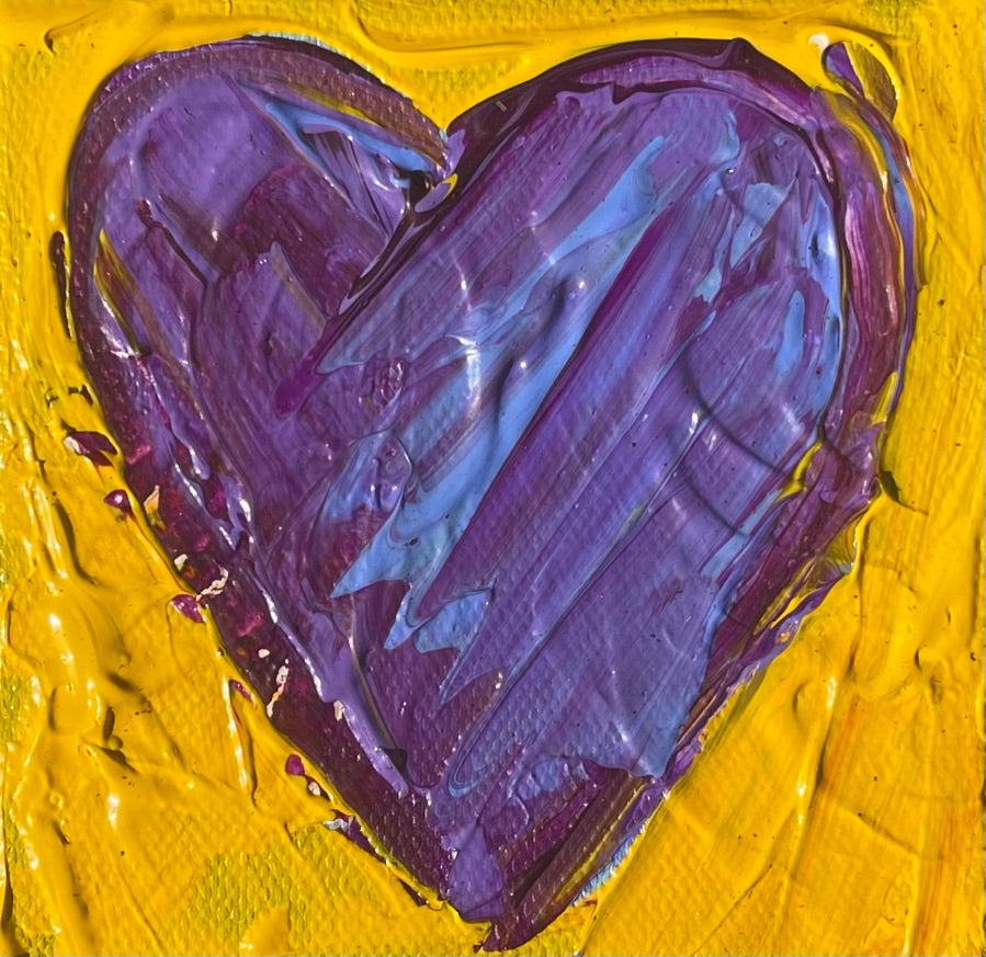 Corazón morado de 4" x 4" 