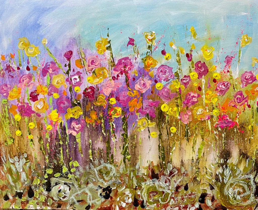 Impresión en lienzo JARDÍN DE FLORES 11"x14"