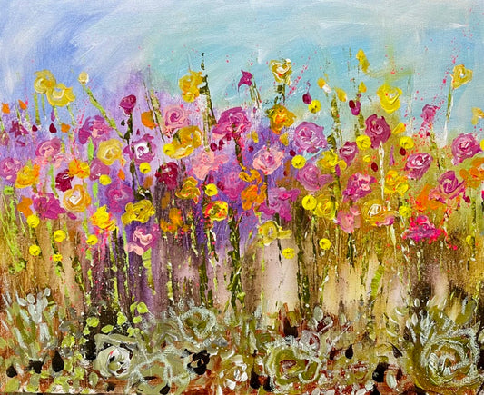 Impresión en lienzo JARDÍN DE FLORES 11"x14"