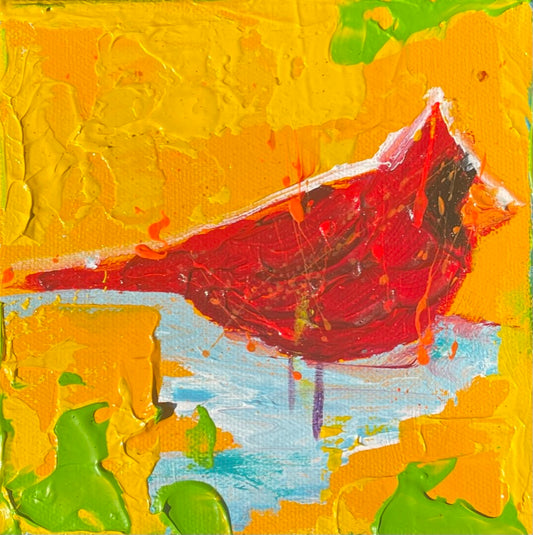 6"x6" Sweet Cardinal painting