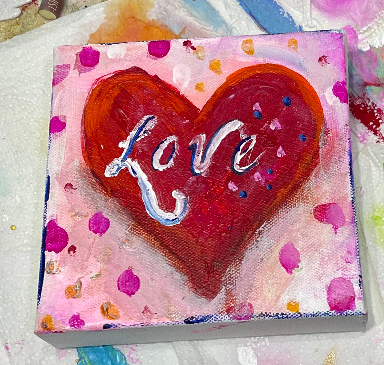 6"x6" Love 2 Heart Painting