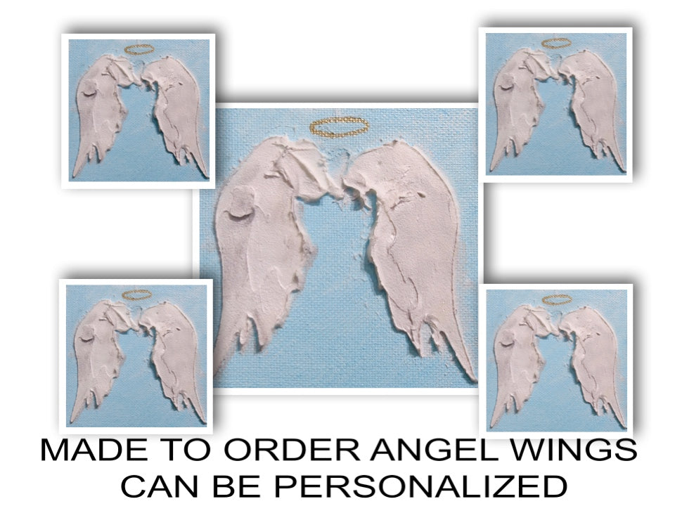 Angel Wings MADE TO ORDER Can be Personalized  4"x4" or 6"x6"