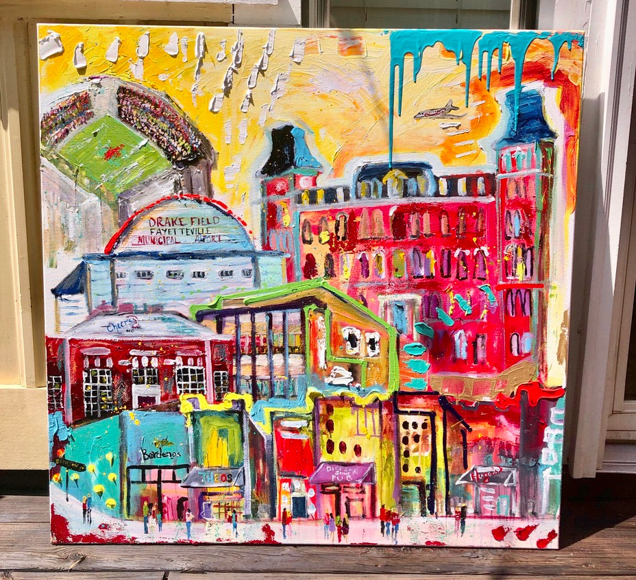 Commissioned Painting of The University of Arkansas in Fayetteville  11"X14"