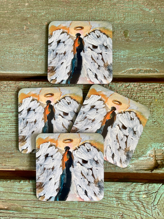 Angel coasters set of 4