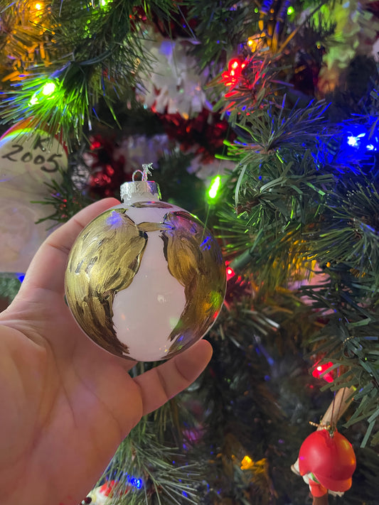 Hand-painted glass Christmas ornament by Tracee Gentry Matthews