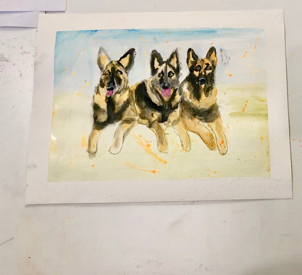 Bocetos de acuarela de 8" x 10" con tapete de 11" x 14" para enmarcar HAGA CLIC AQUÍ para realizar su pedido 