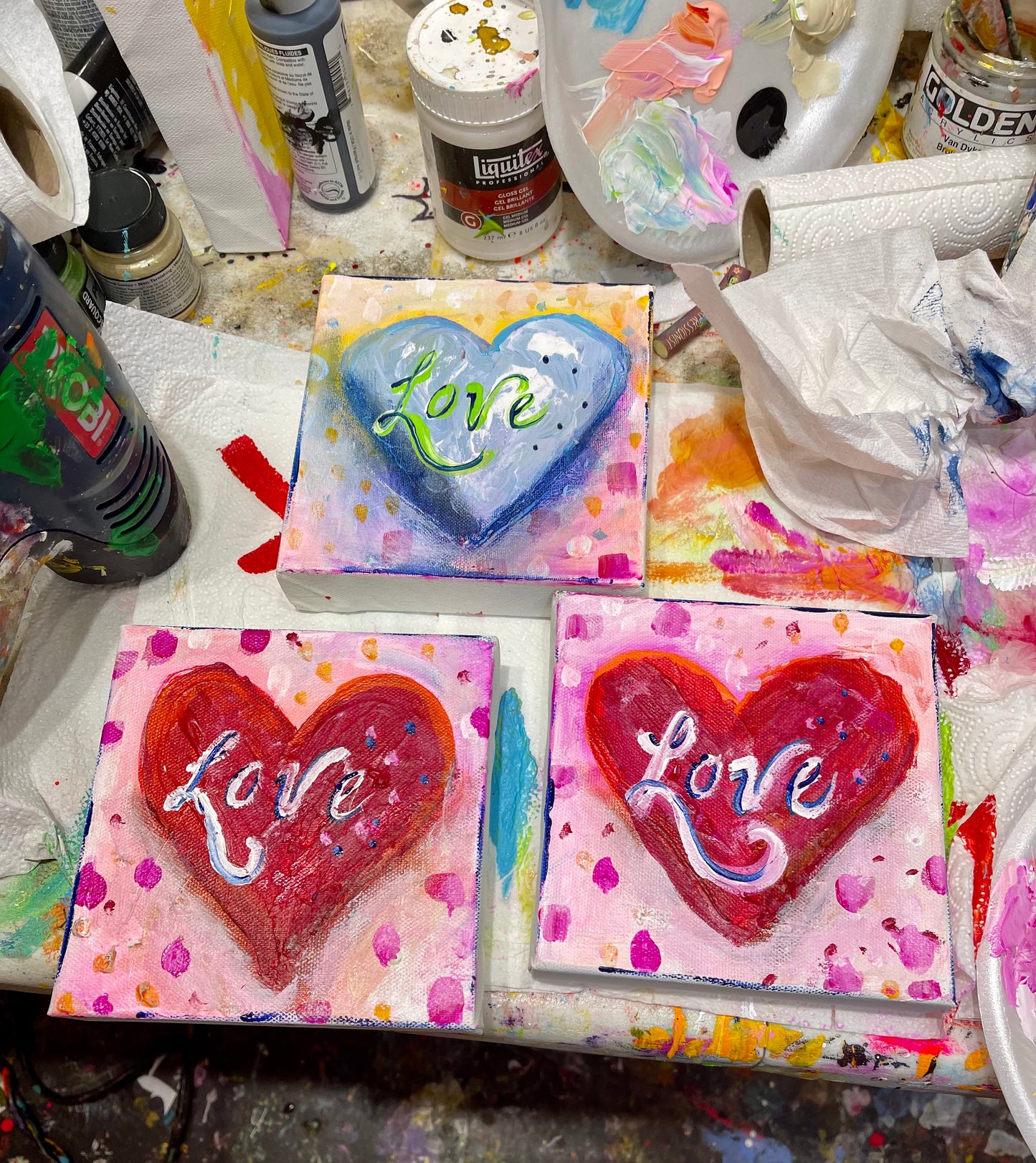 6"x6" Love 2 Heart Painting