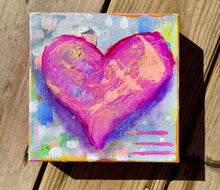 Ladda upp bild till gallerivisning, 6&quot;x6&quot; Heart  pink Painting
