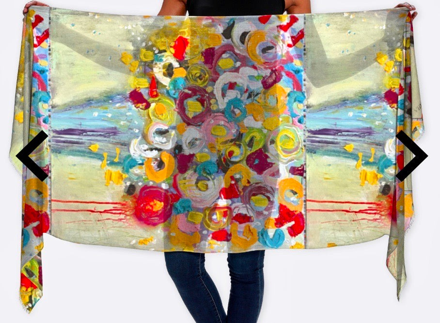 NEW!!!!!! LUXURIOUS FLORAL BOUQUET SCARF
